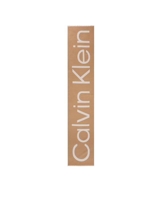 Calvin Klein Natural Schal Fringes 2-Tones Wool Blend Scarf K60K612028