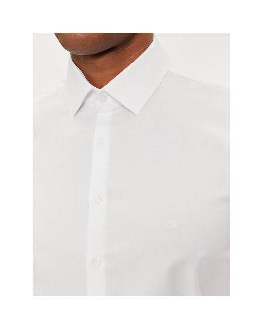 Calvin Klein Hemd Tonal Structure K10K112592 Weiß Slim Fit in White für Herren