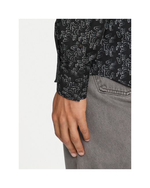 Karl Lagerfeld Hemd 605000 544653 Modern Fit in Black für Herren
