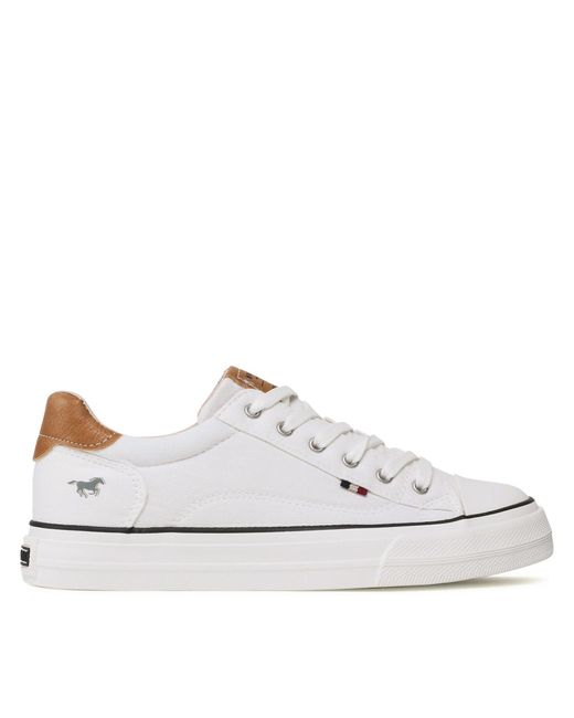 Mustang White Sneakers aus stoff 1272-307-1 weiss