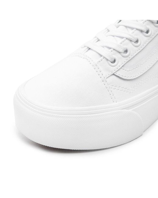 Vans White Sneakers Aus Stoff Old Skool Stacked Vn0A7Q5Mw001 Weiß