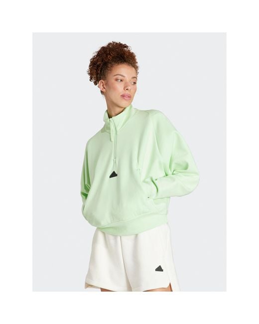 Adidas Green Sweatshirt Z.N.E. Is3922 Grün Loose Fit