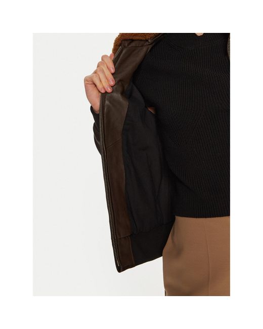 Serge Pariente Brown Lederjacke Romane Regular Fit
