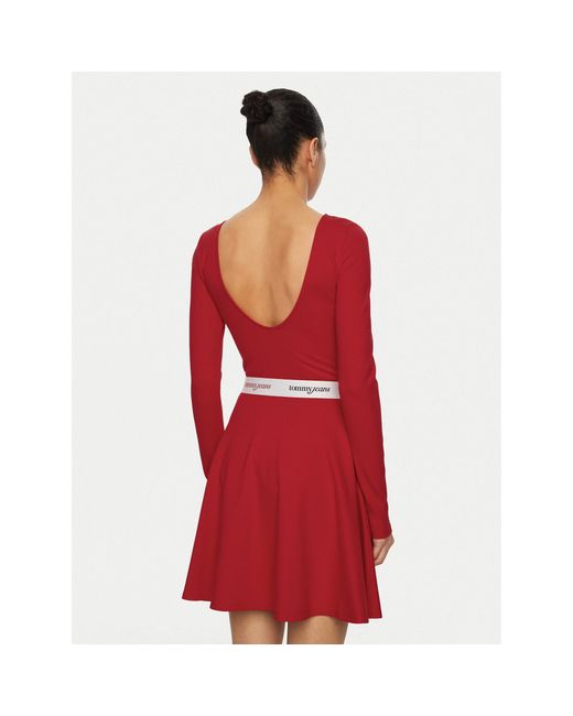 Tommy Hilfiger Red Kleid Für Den Alltag Dw0Dw19465 Slim Fit