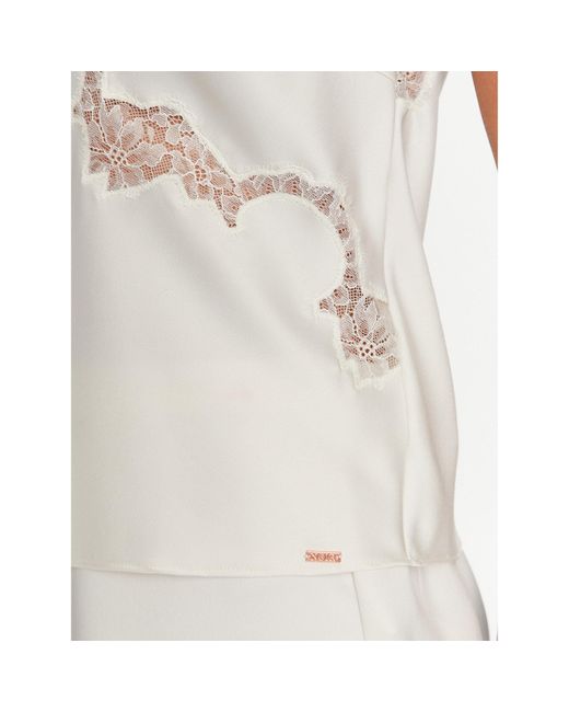 Hunkemöller White Pyjama-T-Shirt Sophia 202333 Weiß Feminine Fit