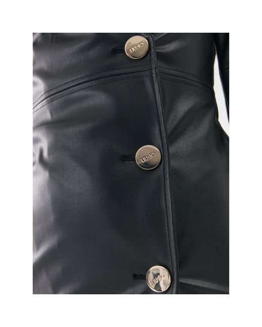 Liu Jo Black Kleid Aus Kunstleder Cf3031 E0624 Slim Fit