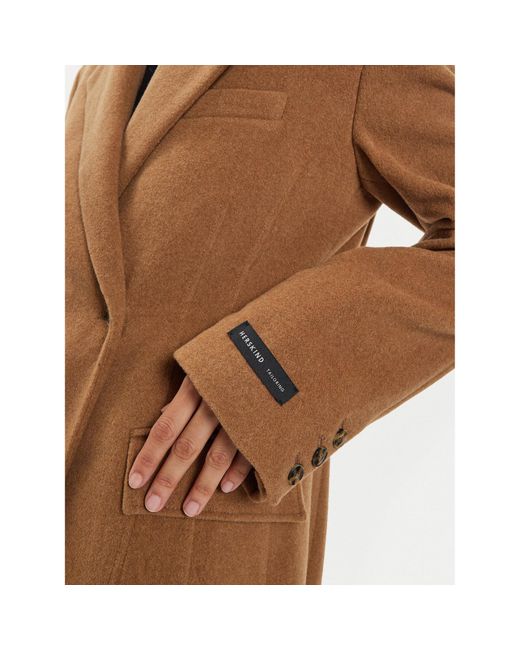Herskind Brown Wollmantel Ultra 5379816 Regular Fit