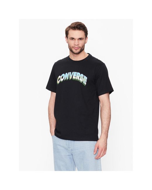 Converse T-Shirt Cloud Fill 10024589-A02 Regular Fit in Black für Herren