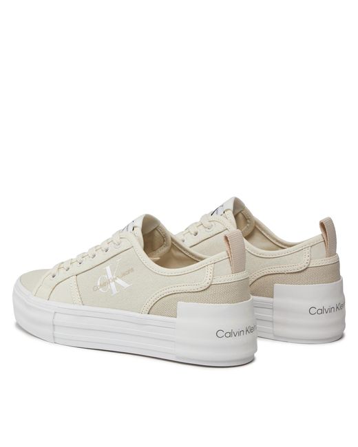 Calvin Klein White Sneakers Bold Vulc Flatf Low Cs Ml Btw Yw0Yw01412