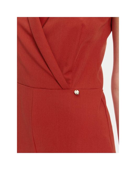 Rinascimento Red Jumpsuit Cfc0123735003 Regular Fit
