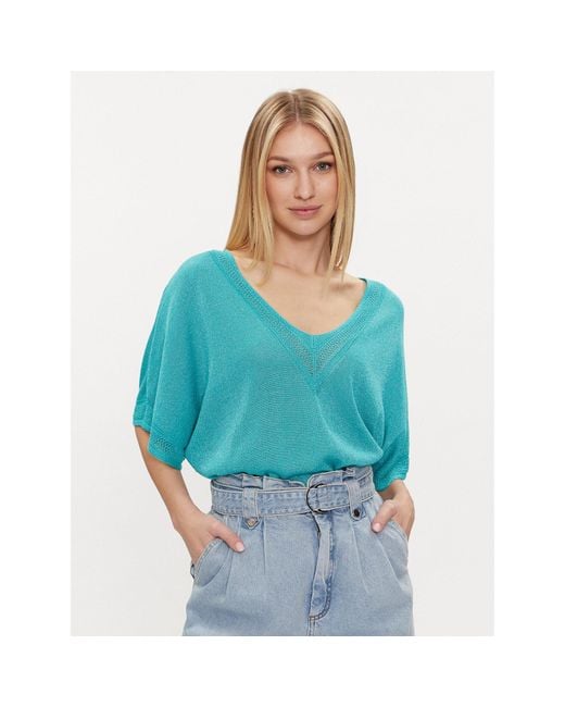 Morgan Blue Bluse 241-Mchris Türkisfarben Relaxed Fit