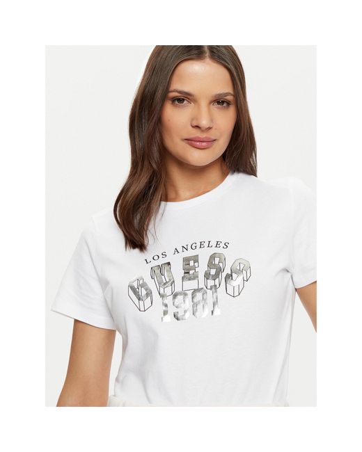 Guess White T-Shirt V5Ri06 I3Z14 Regular Fit