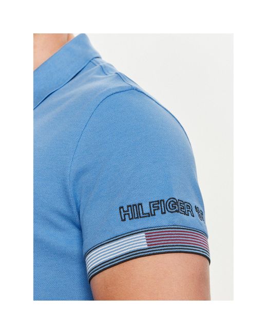 Tommy Hilfiger Polohemd Flag Mw0Mw34780 Slim Fit in Blue für Herren