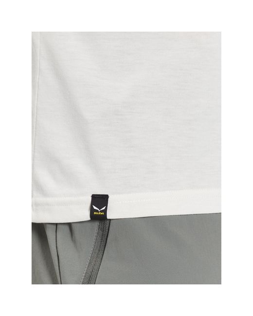 Salewa T-Shirt Solidlogo Dry 27018 Weiß Regular Fit in Gray für Herren