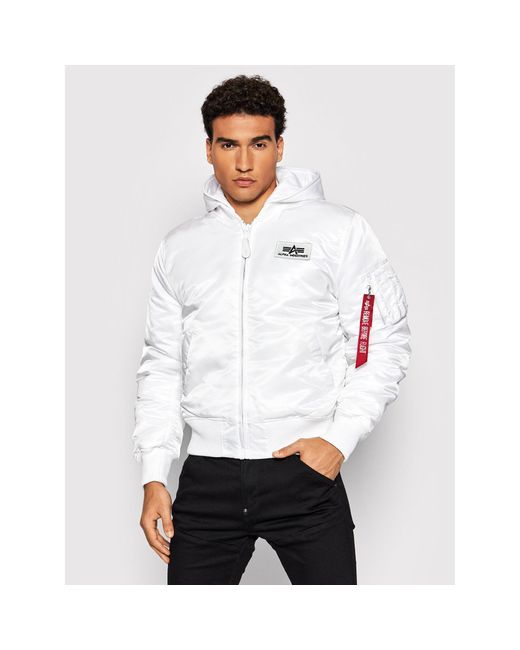Alpha Industries Bomberjacke Back Print 128113 Regular Fit in White für Herren