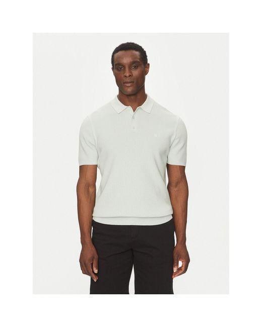 Calvin Klein Poloshirt Micro Waffle Polo S/S K10K114465 Regular Fit in White für Herren