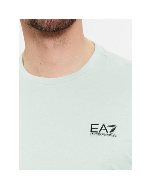 EA7 T-Shirt 8Npt51 Pjm9Z 1133 Grün Regular Fit in White für Herren