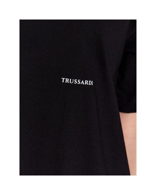 Trussardi Black T-Shirt Greyhound Backprint 56T00559 Relaxed Fit