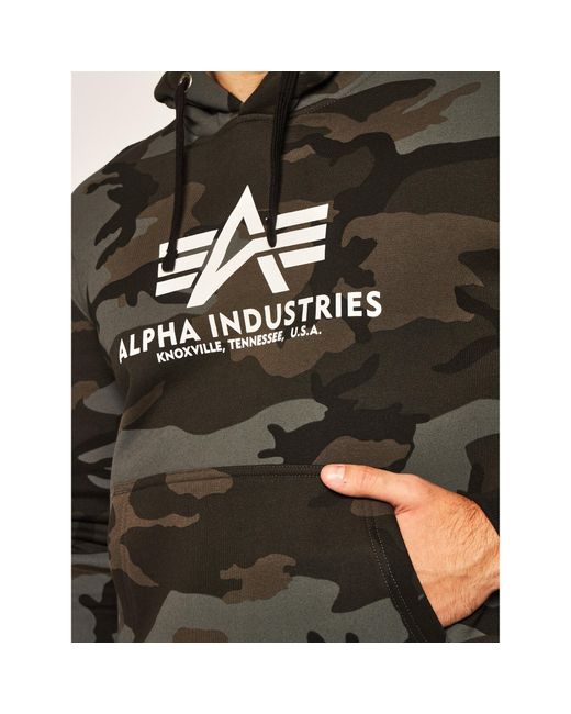 Alpha Industries Sweatshirt Basic 178312C Grün Regular Fit in Black für Herren