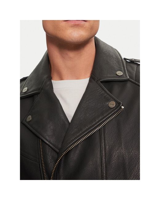 HUGO Lederjacke Lowis-5 50521018 Regular Fit in Black für Herren