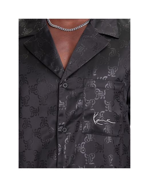 Karlkani Hemd Signature All Over Print Resort Pd00005369 Regular Fit in Black für Herren