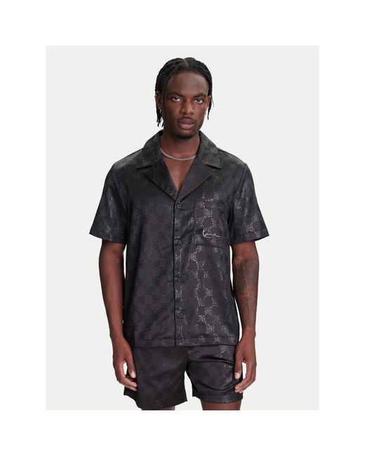 Karlkani Hemd Signature All Over Print Resort Pd00005369 Regular Fit in Black für Herren