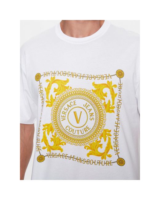 Versace T-Shirt 75Gahf07 Weiß Regular Fit in White für Herren