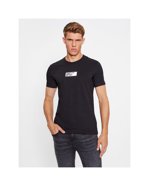 Calvin Klein T-Shirt Small Center Box J30J324027 Regular Fit in Black für Herren