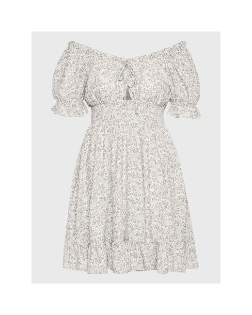 Glamorous White Kleid Für Den Alltag Ck7006 Weiß Regular Fit