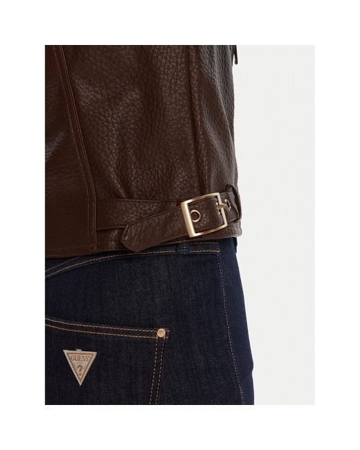 Guess Brown Jacke Aus Kunstleder W5Yl19 Whds0 Regular Fit