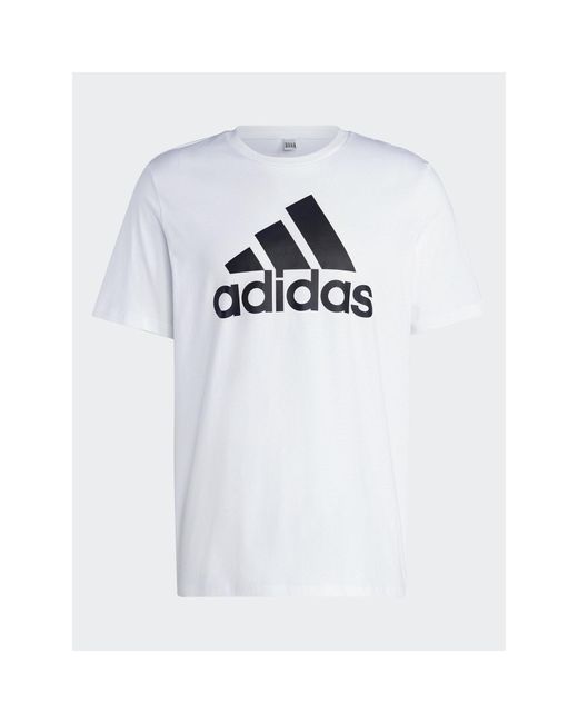 Adidas T-Shirt Essentials Single Jersey Big Logo T-Shirt Ic9349 Weiß Regular Fit in White für Herren