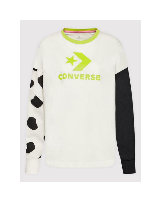 Converse White Bluse 10023077-A01 Weiß Loose Fit