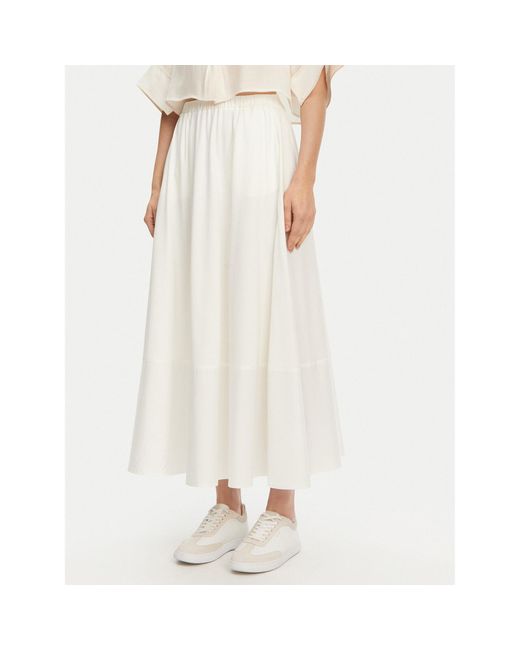Max Mara White Trapezförmiger Rock Roal 2516771028 Regular Fit