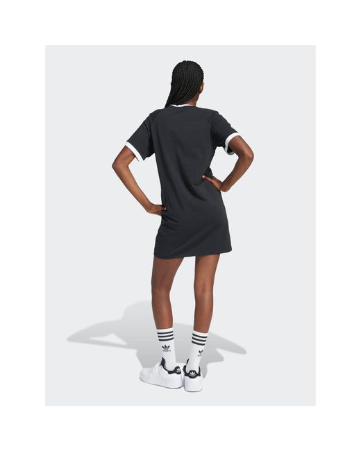 Adidas Black Kleid Für Den Alltag 3-Stripes Iu2534 Loose Fit