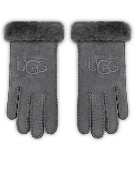 Ugg Gray Damenhandschuhe W Sheepskin Embroider Glove 20931 Metal