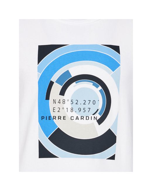 Pierre Cardin T-Shirt 21050/000/2101 Weiß Modern Fit in Blue für Herren