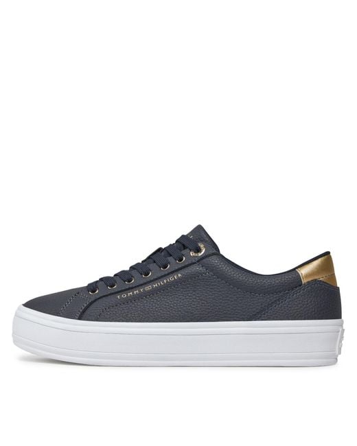 Tommy Hilfiger Blue Sneakers Essential Vulc Leather Sneaker Fw0Fw07778