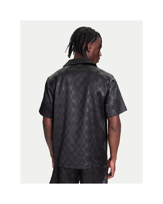 Karlkani Hemd Signature All Over Print Resort Pd00005369 Regular Fit in Black für Herren