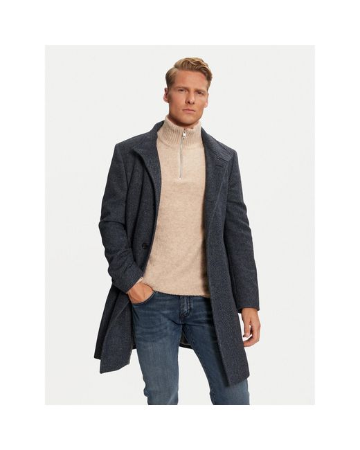Pierre Cardin Wollmantel C4 84001/000/6103 Regular Fit in Blue für Herren