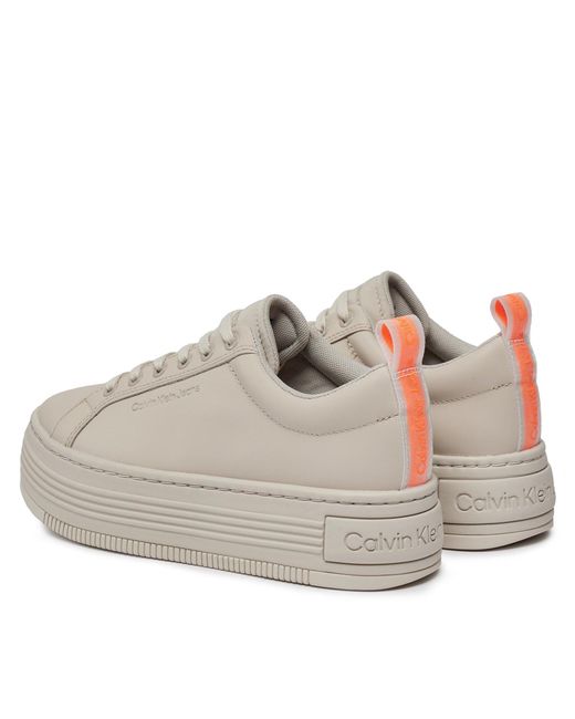 Calvin Klein Gray Sneakers Bold Flatf Low Laceup Lth