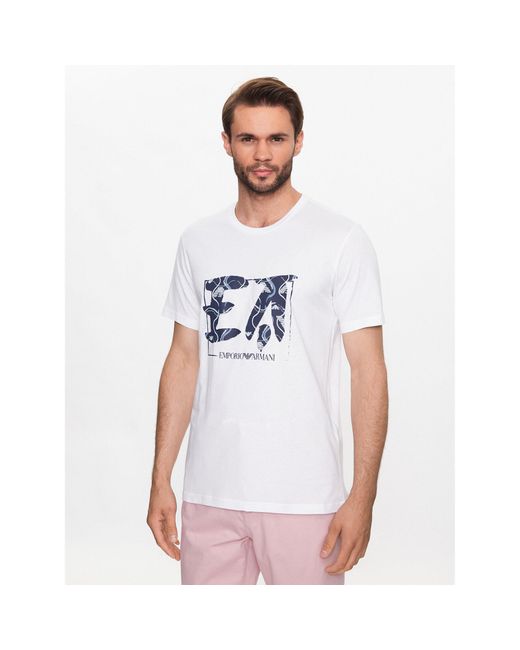 Emporio Armani T-Shirt 211818 3R468 98210 Weiß Regular Fit in White für Herren