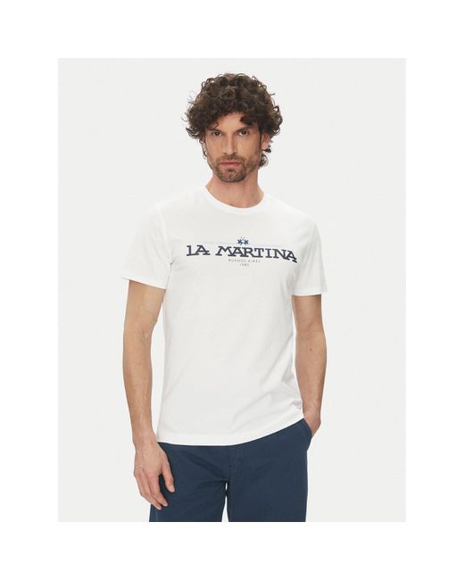 La Martina T-Shirt Aguer Mar304 Js206 Regular Fit in White für Herren