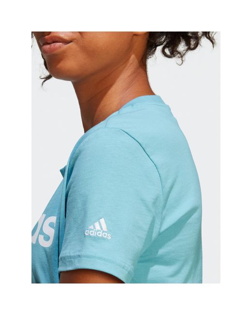 Adidas Blue T-Shirt Essentials Slim Logo T-Shirt Ic0629 Slim Fit