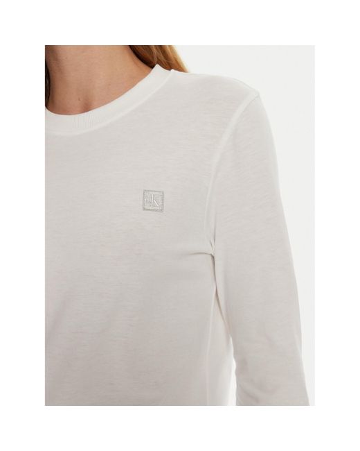 Calvin Klein White Bluse J20J224549 Regular Fit