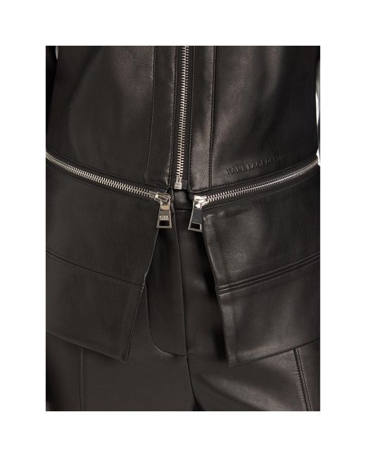 Karl Lagerfeld Gray Jacke Aus Kunstleder A3W14050 Slim Fit