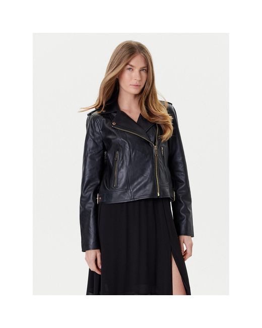 MICHAEL Michael Kors Black Lederjacke Mt520Ie8Rk Regular Fit