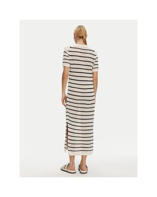 Tommy Hilfiger White Sommerkleid Pointelle Ww0Ww44489 Slim Fit