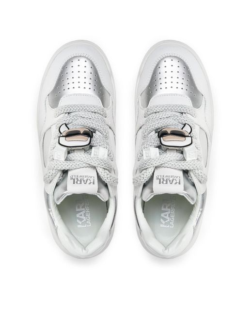 Karl Lagerfeld Sneakers kl63324 white lthr/silver