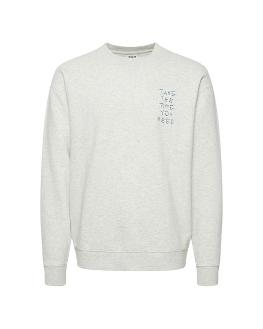 Solid Sweatshirt 21108019 Regular Fit in White für Herren