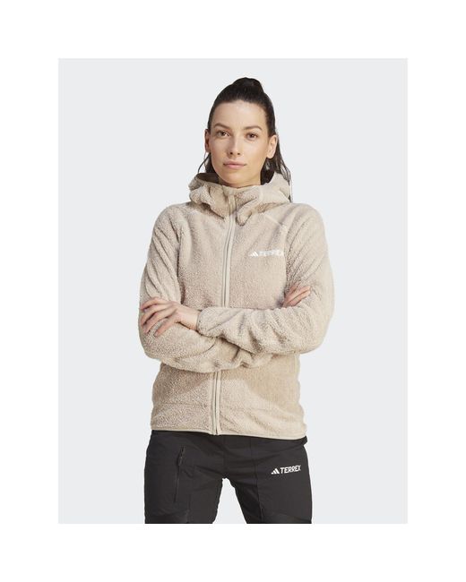 Adidas Natural Fleecejacke Terrex Techrock Reversible High-Pile-Fleece Ib1862 Slim Fit